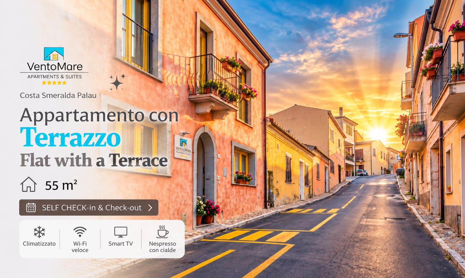 Grafica promozionale del centro storico di Palau